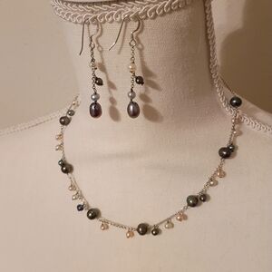 Elegant Pearl Necklace and Earring Set